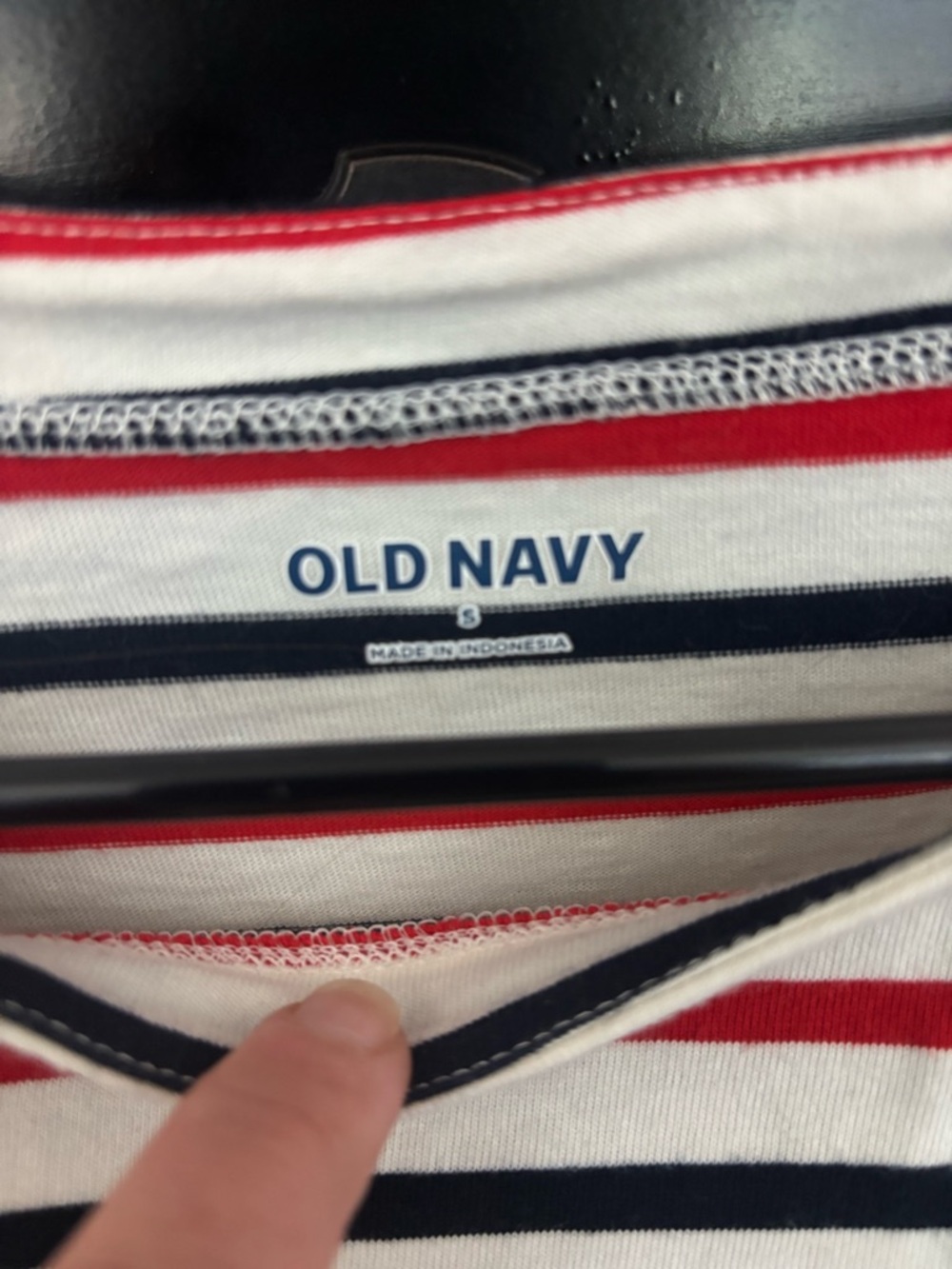Old Navy Red, Navy & White Striped Tee